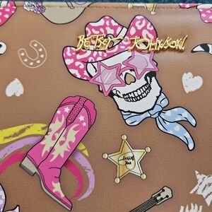 Betsey Johnson Skull Cowboy Wristlet/Wallet